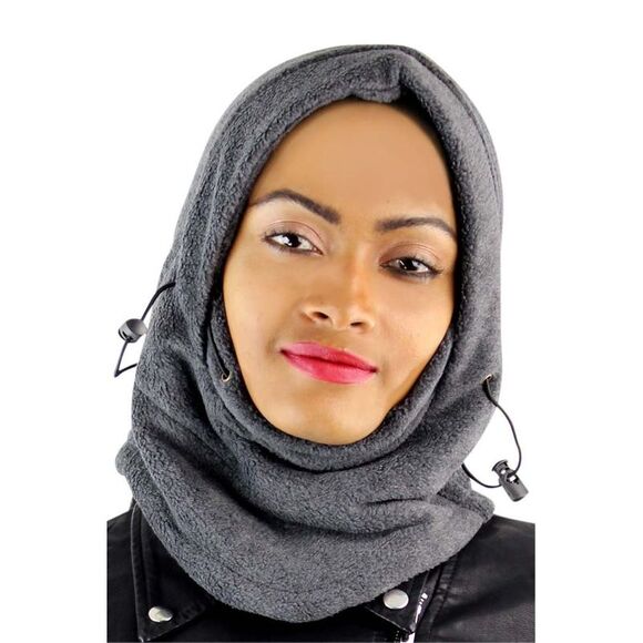 Snood Hat Ski Mask With Drawstring - Picture 5 of 6